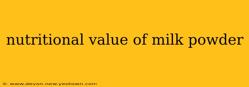nutritional value of milk powder