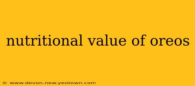 nutritional value of oreos