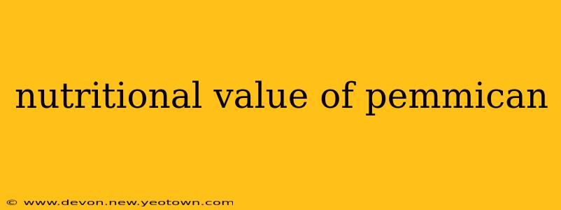 nutritional value of pemmican