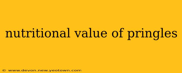 nutritional value of pringles
