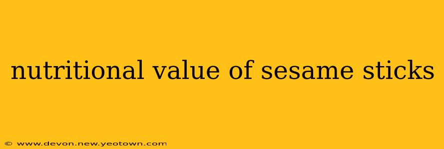 nutritional value of sesame sticks