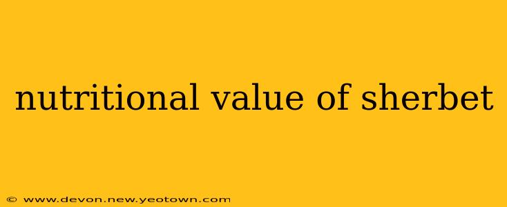 nutritional value of sherbet