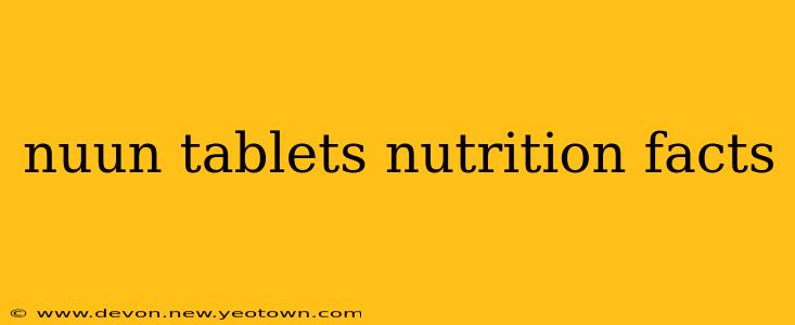 nuun tablets nutrition facts