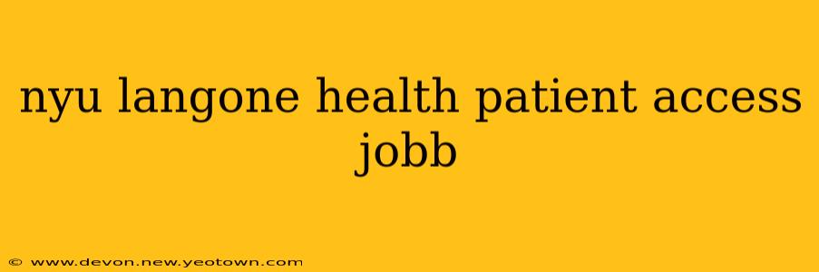 nyu langone health patient access jobb