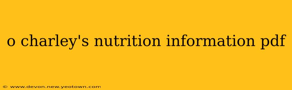 o charley's nutrition information pdf