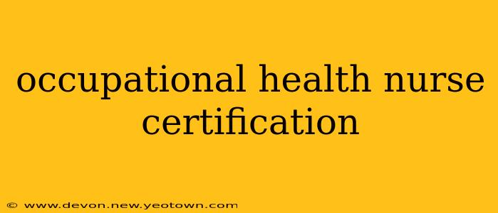 occupational health nurse certification