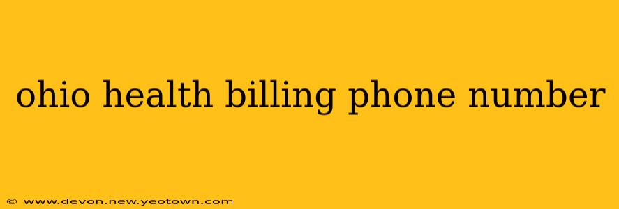 ohio health billing phone number
