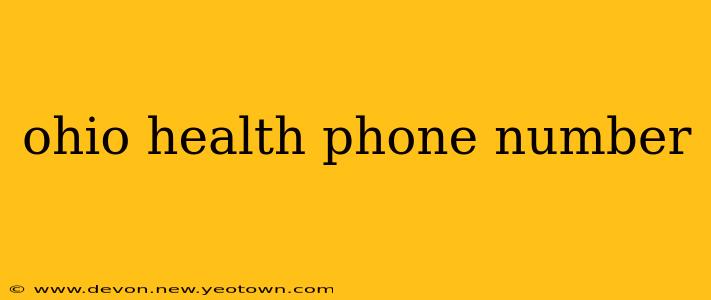 ohio health phone number