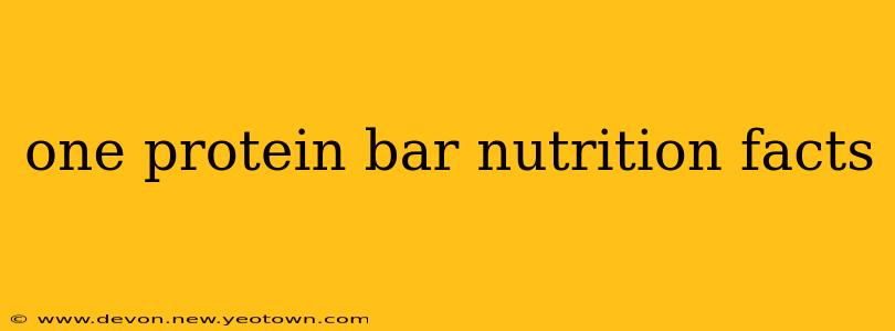 one protein bar nutrition facts