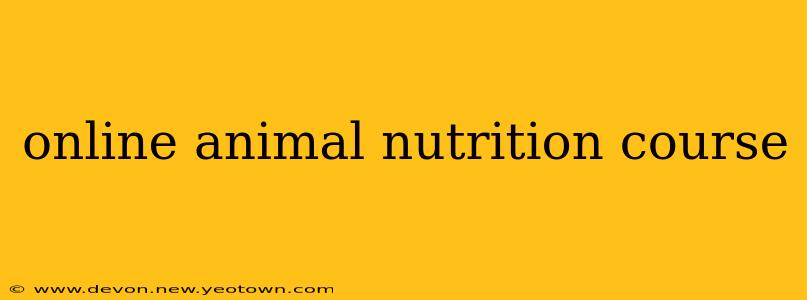 online animal nutrition course
