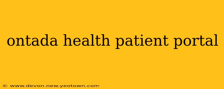 ontada health patient portal