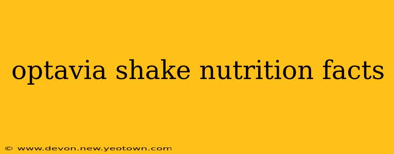 optavia shake nutrition facts