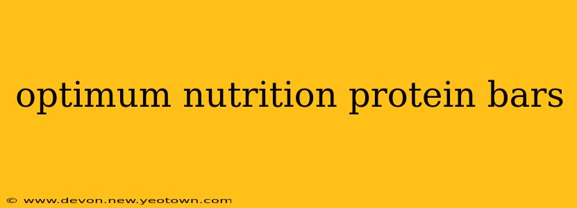 optimum nutrition protein bars