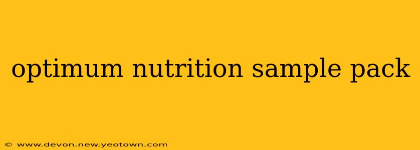 optimum nutrition sample pack