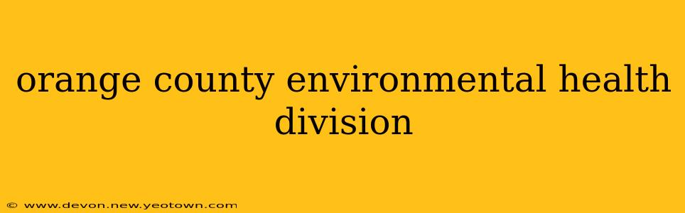 orange county environmental health division