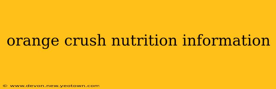 orange crush nutrition information