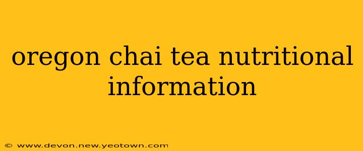 oregon chai tea nutritional information