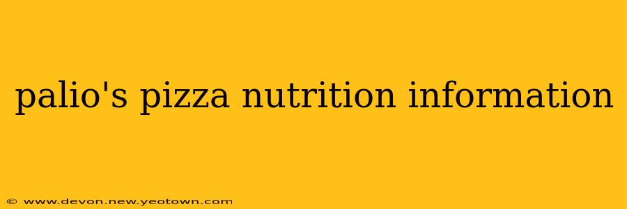 palio's pizza nutrition information