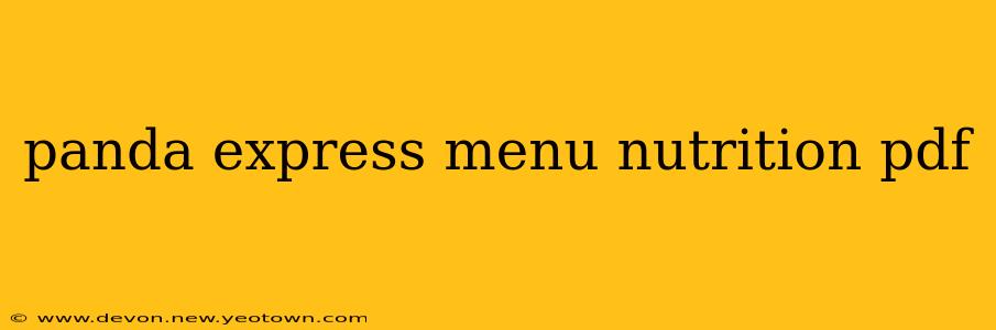 panda express menu nutrition pdf