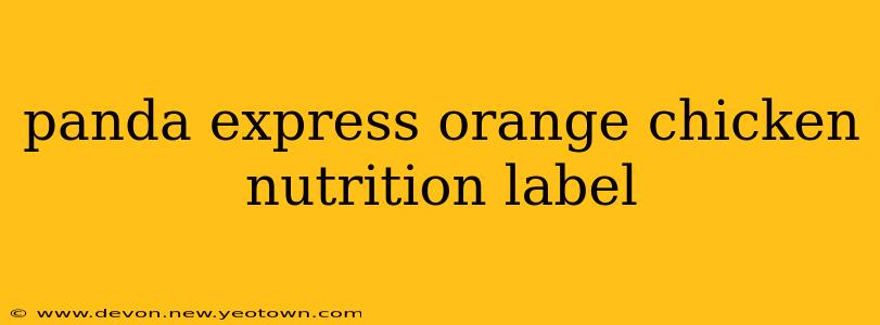panda express orange chicken nutrition label