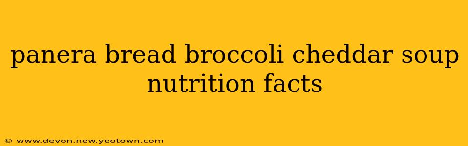 panera bread broccoli cheddar soup nutrition facts