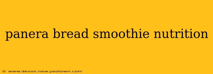 panera bread smoothie nutrition