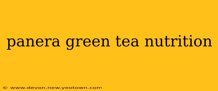 panera green tea nutrition
