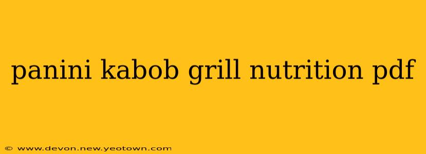 panini kabob grill nutrition pdf