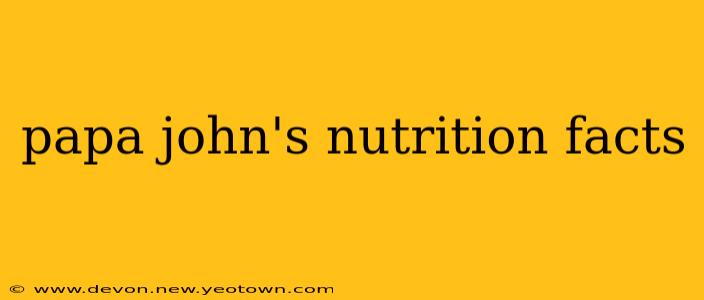 papa john's nutrition facts