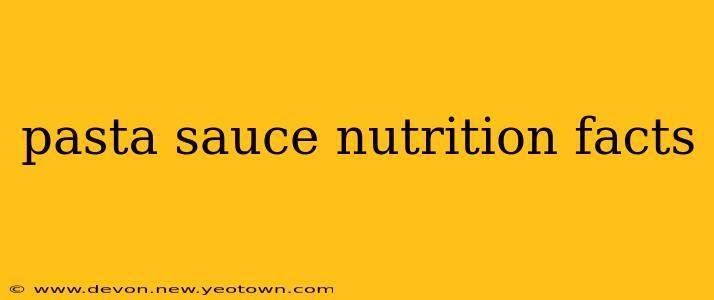 pasta sauce nutrition facts