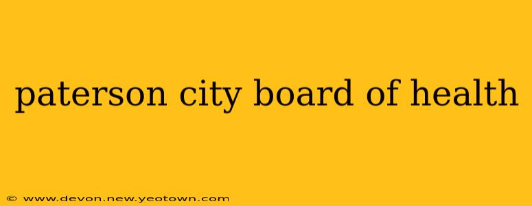paterson city board of health