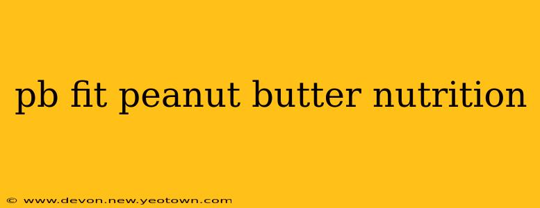 pb fit peanut butter nutrition