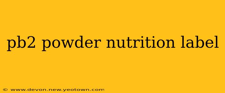 pb2 powder nutrition label