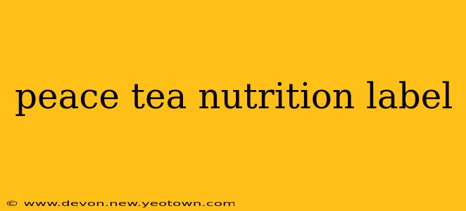 peace tea nutrition label