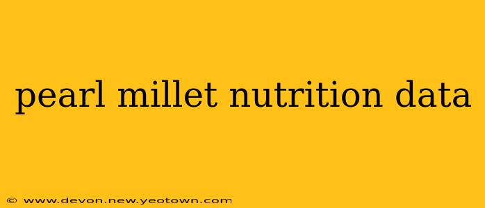 pearl millet nutrition data