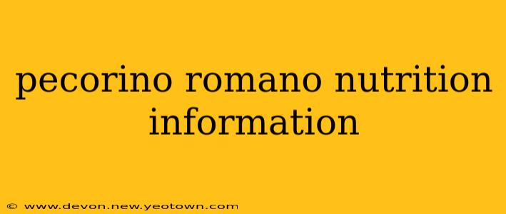 pecorino romano nutrition information