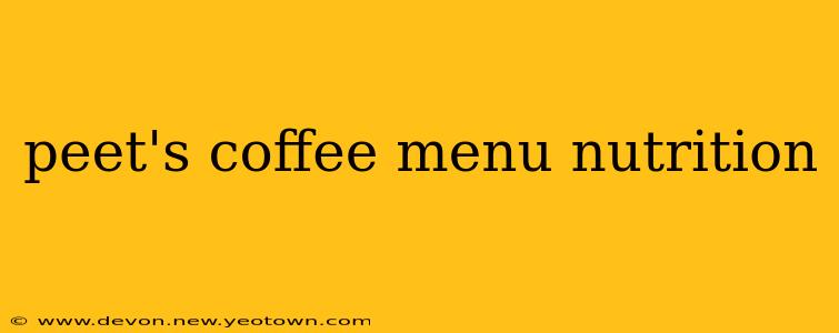 peet's coffee menu nutrition