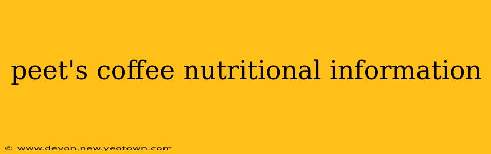 peet's coffee nutritional information