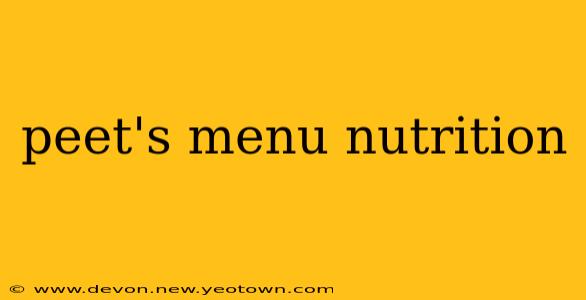peet's menu nutrition