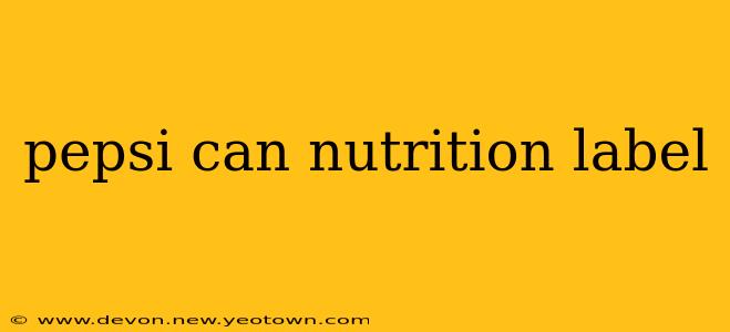 pepsi can nutrition label
