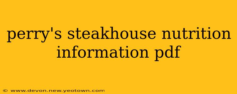perry's steakhouse nutrition information pdf