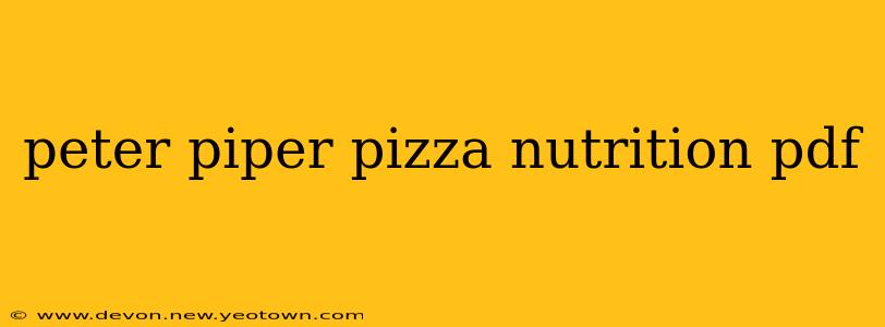 peter piper pizza nutrition pdf