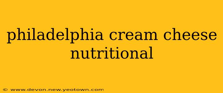 philadelphia cream cheese nutritional