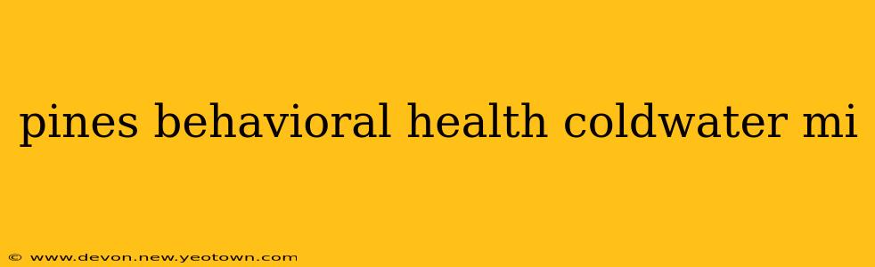 pines behavioral health coldwater mi
