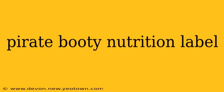 pirate booty nutrition label