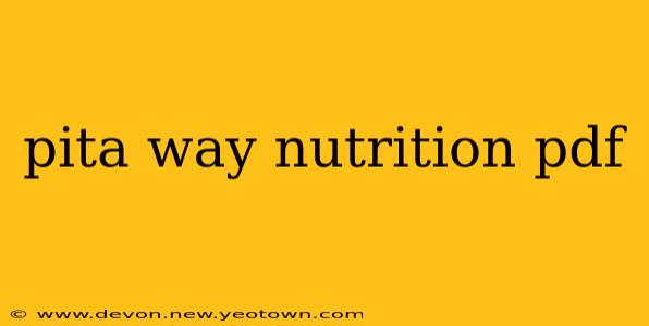 pita way nutrition pdf