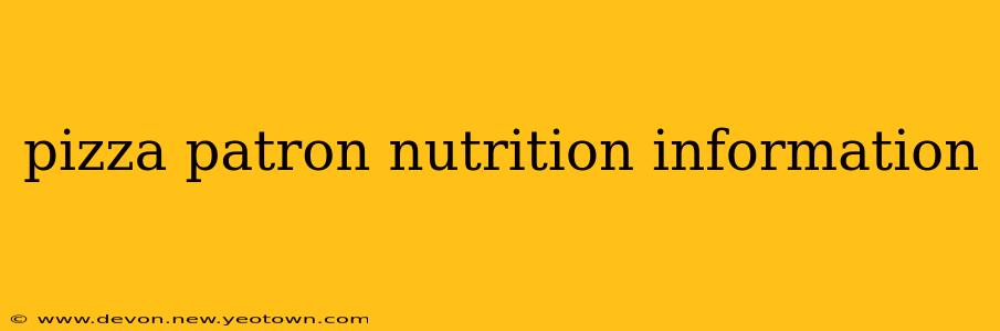 pizza patron nutrition information