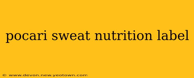 pocari sweat nutrition label
