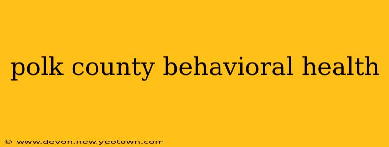 polk county behavioral health