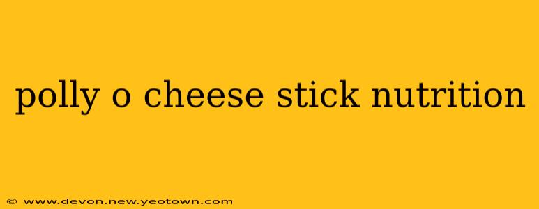 polly o cheese stick nutrition